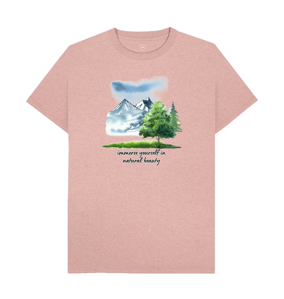 Sunset Pink Recycled Printed T-Shirt Front
