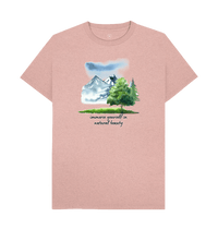 Sunset Pink Recycled Printed T-Shirt Front
