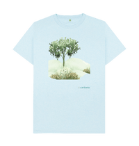 Light Blue Recycled Printed T-Shirt Front