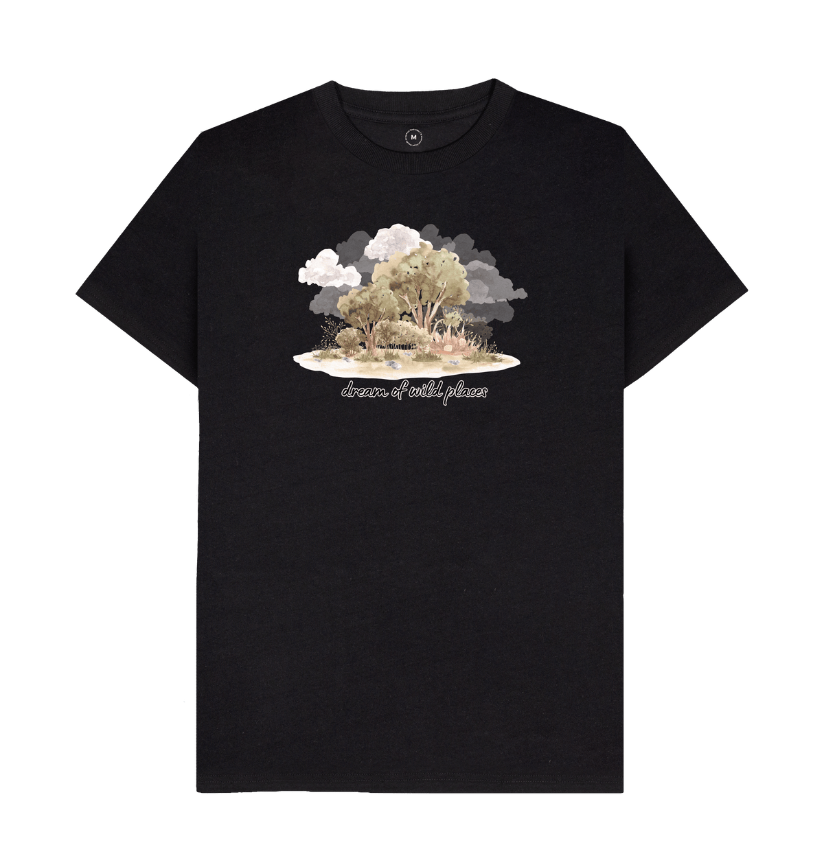 Black Recycled Printed T-Shirt Front