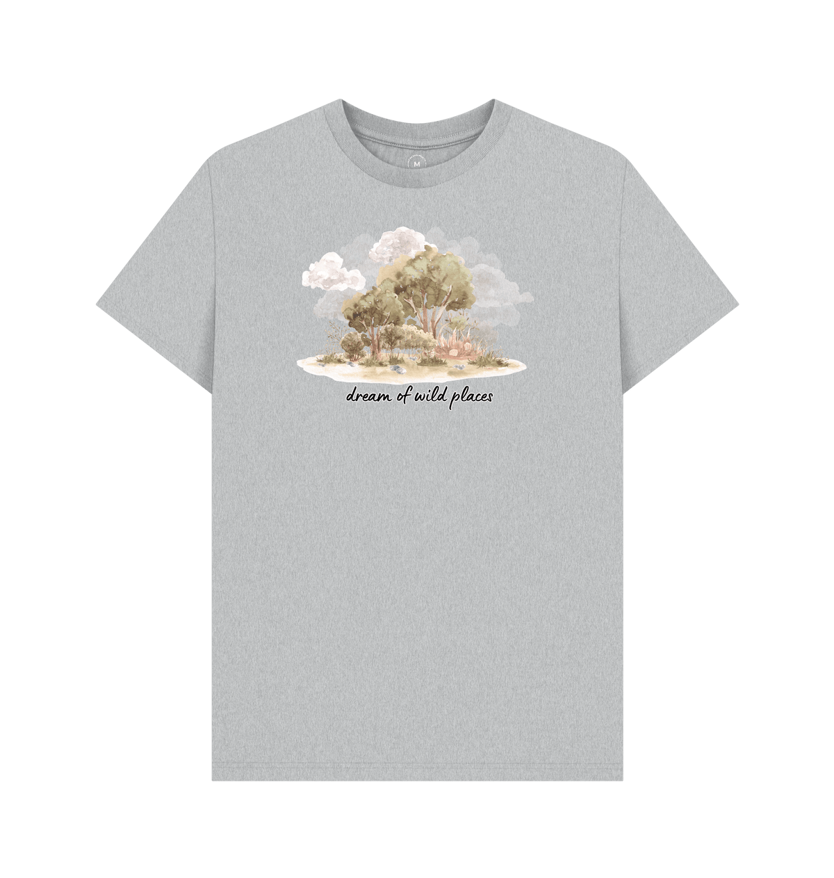 Grey Recycled Printed T-Shirt Front