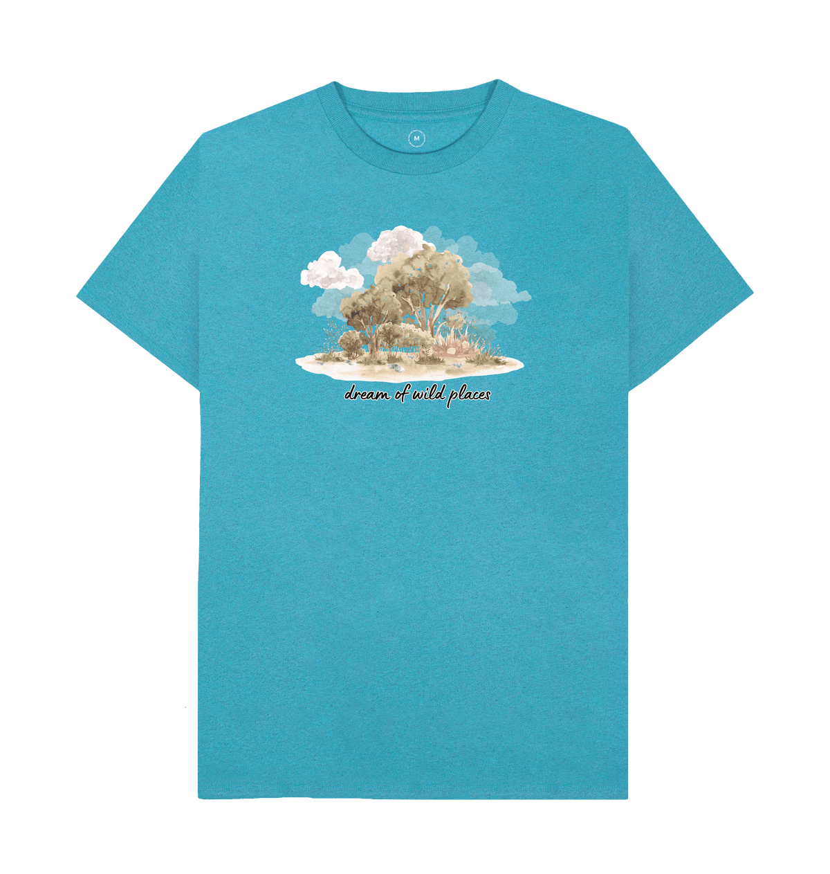 Ocean Blue Recycled Printed T-Shirt Front