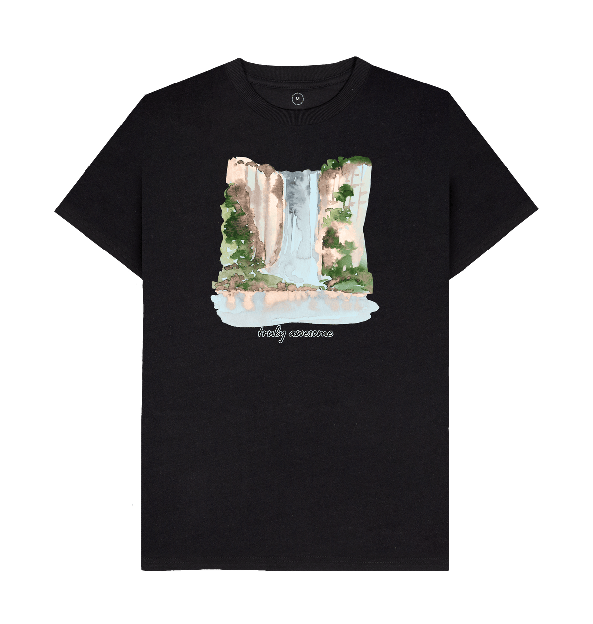Black Recycled Printed T-Shirt Front