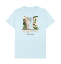 Light Blue Recycled Printed T-Shirt Front