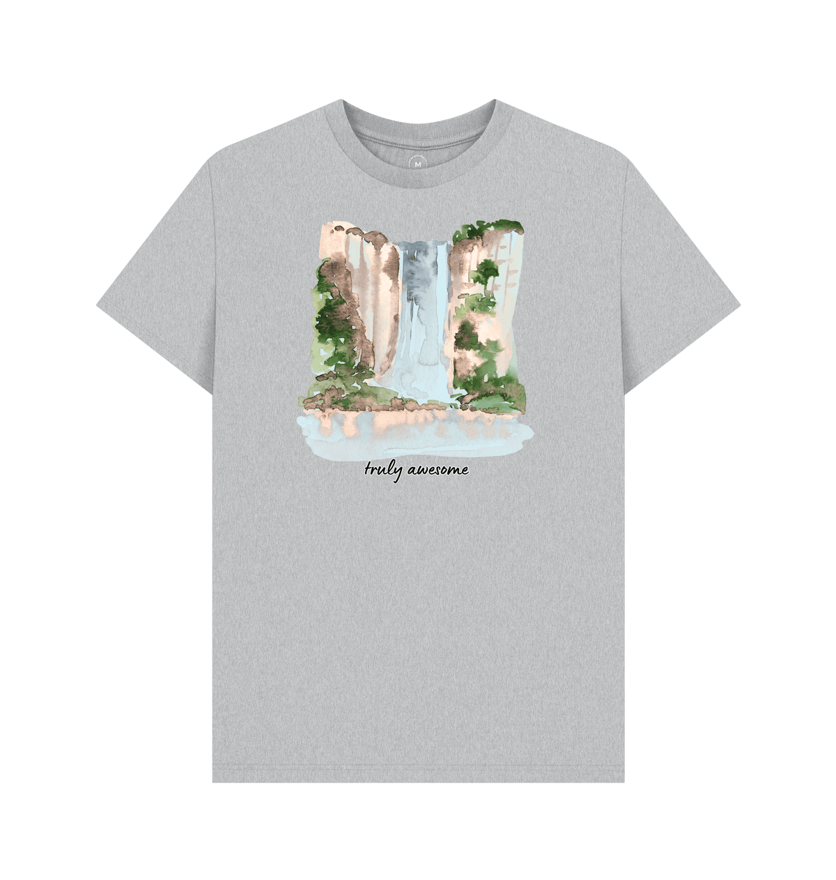 Grey Recycled Printed T-Shirt Front