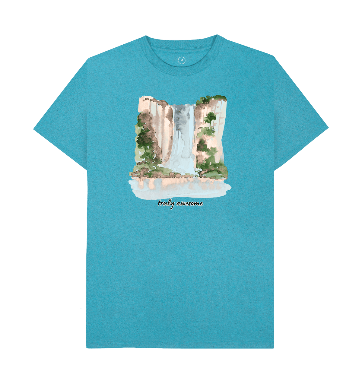 Ocean Blue Recycled Printed T-Shirt Front