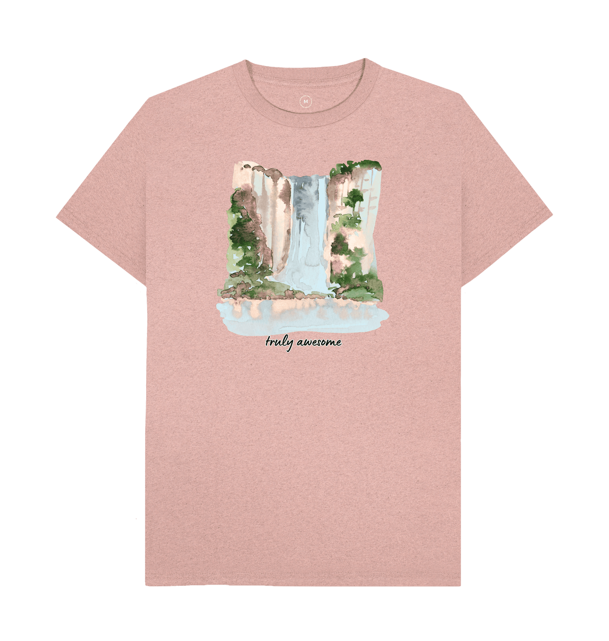 Sunset Pink Recycled Printed T-Shirt Front