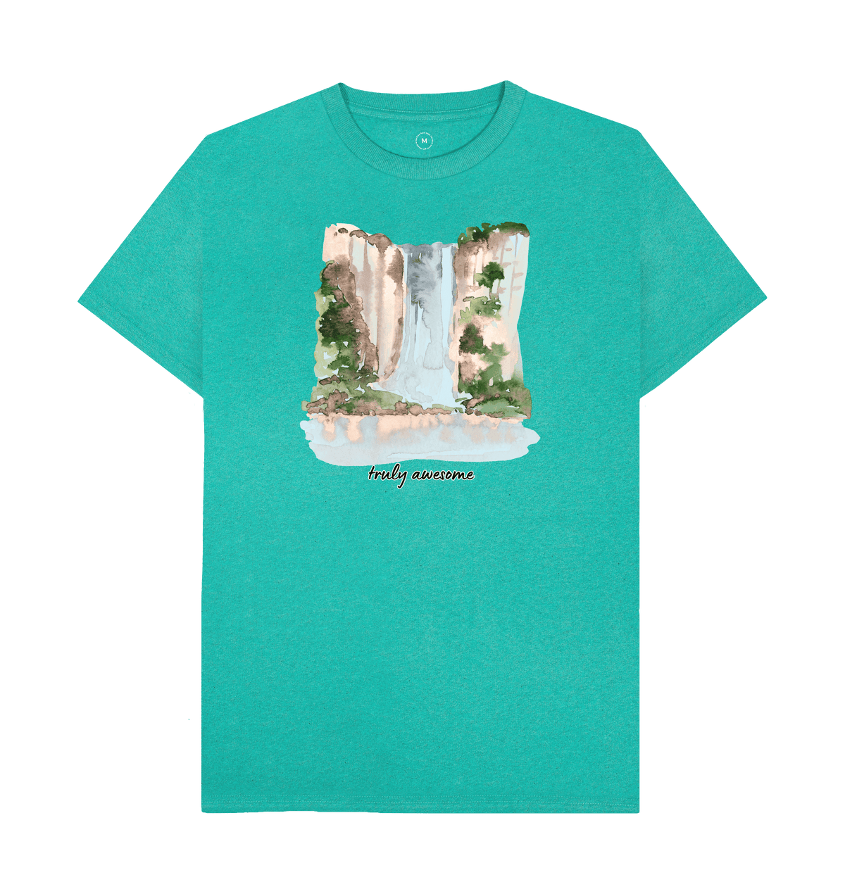 Seagrass Green Recycled Printed T-Shirt Front