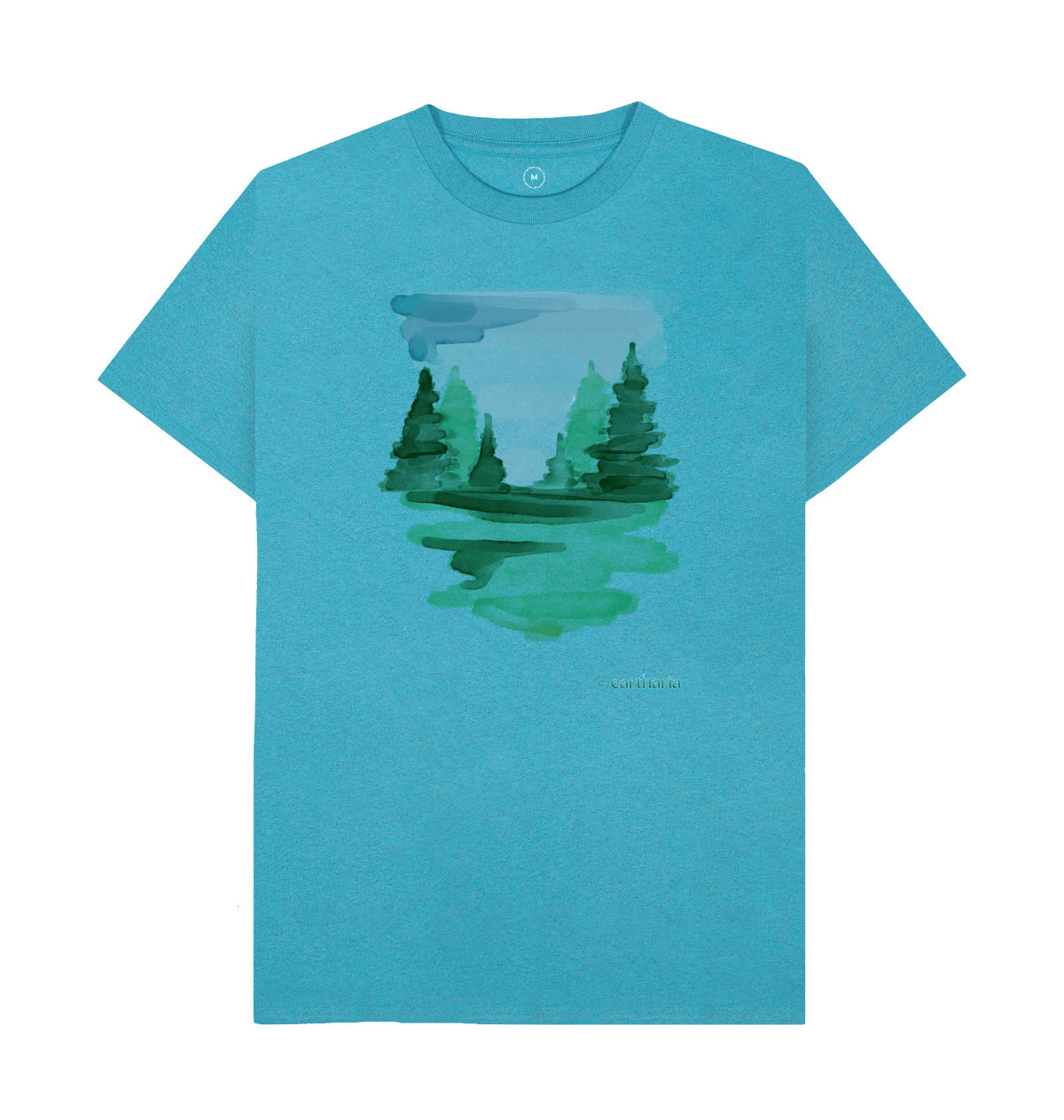 Ocean Blue Recycled Printed T-Shirt Front