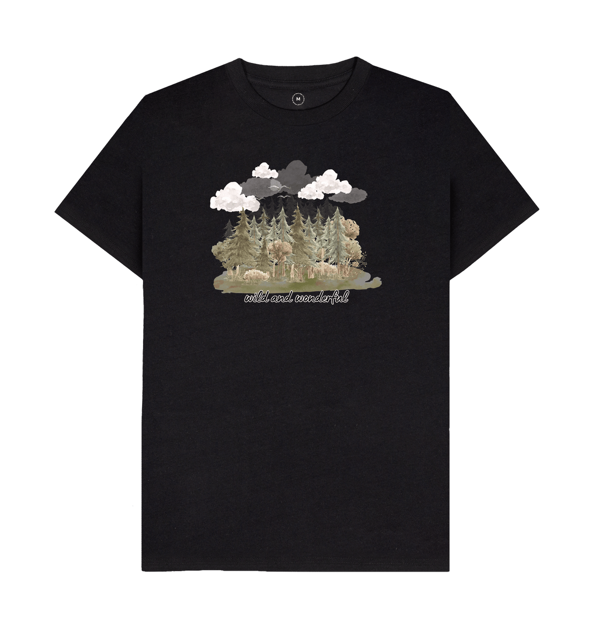 Black Recycled Printed T-Shirt Front