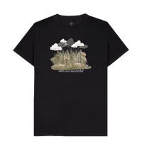 Black Recycled Printed T-Shirt Front