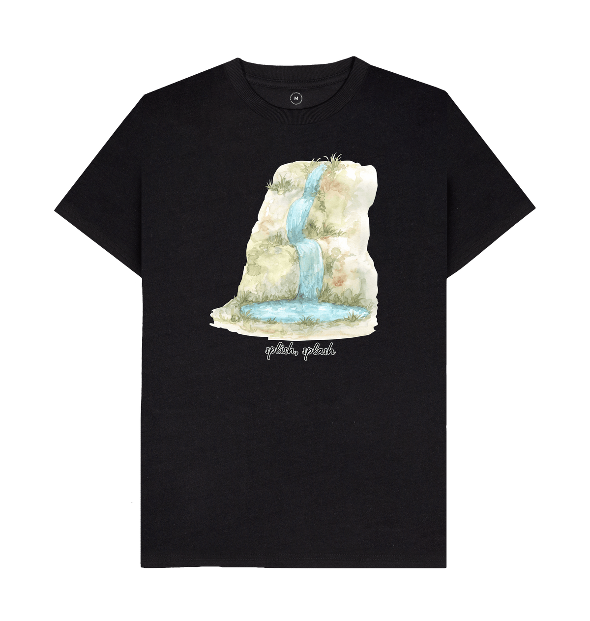Black Recycled Printed T-Shirt Front