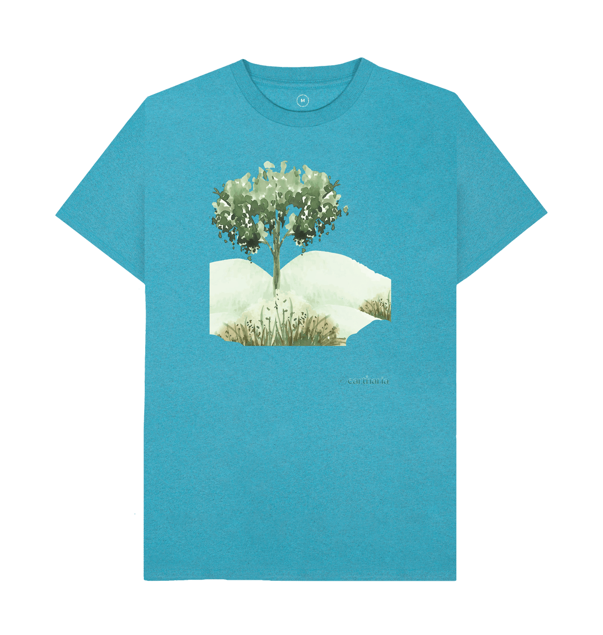 Ocean Blue Recycled Printed T-Shirt Front