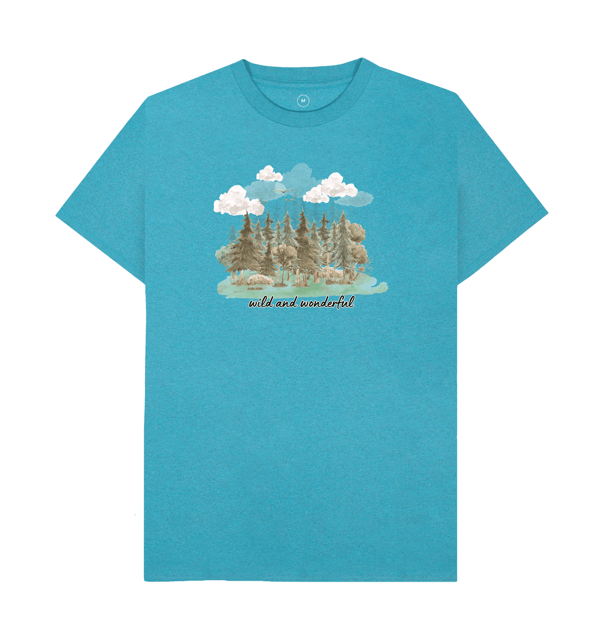Ocean Blue Recycled Printed T-Shirt Front