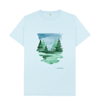 Light Blue Recycled Printed T-Shirt Front