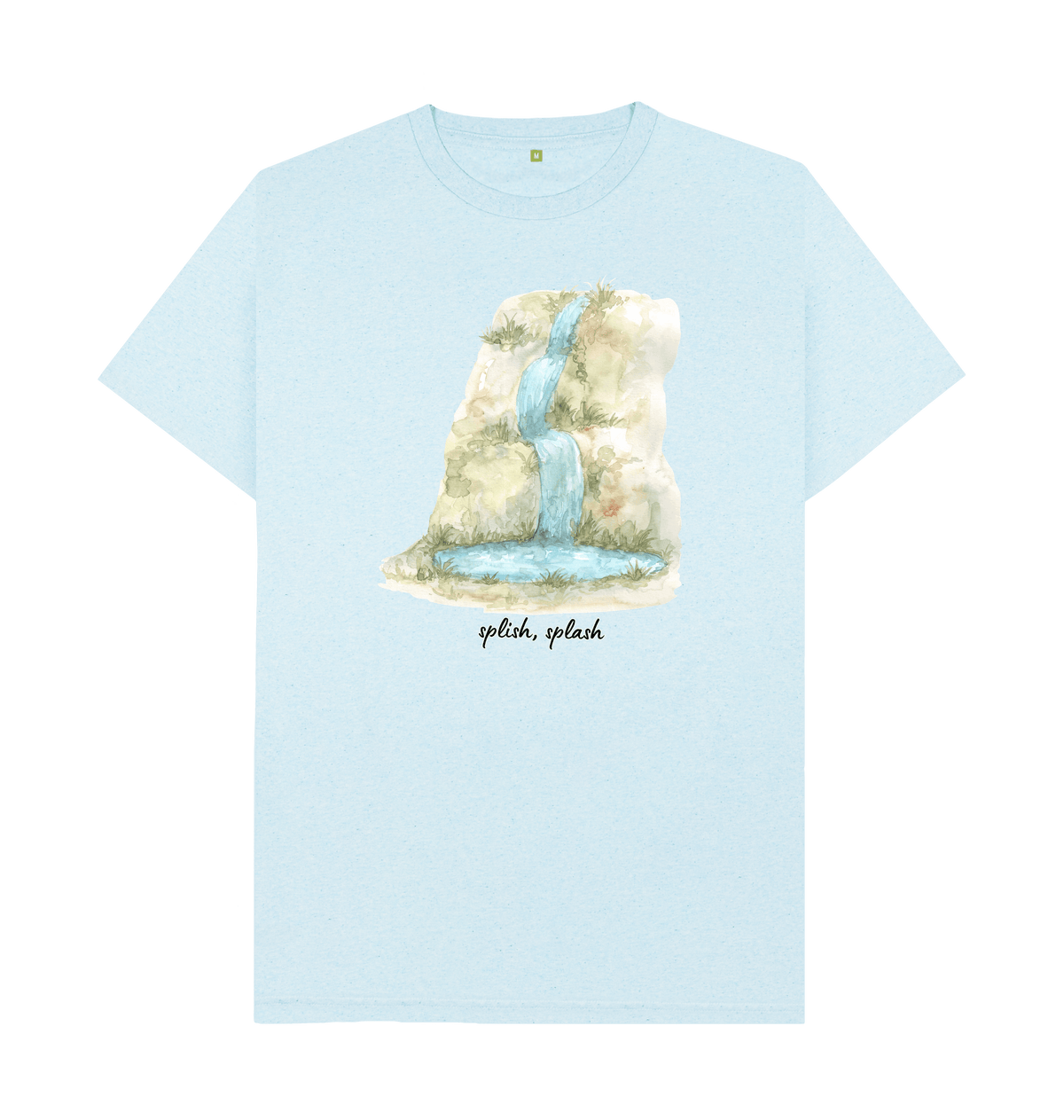 Light Blue Recycled Printed T-Shirt Front