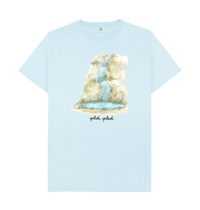 Light Blue Recycled Printed T-Shirt Front
