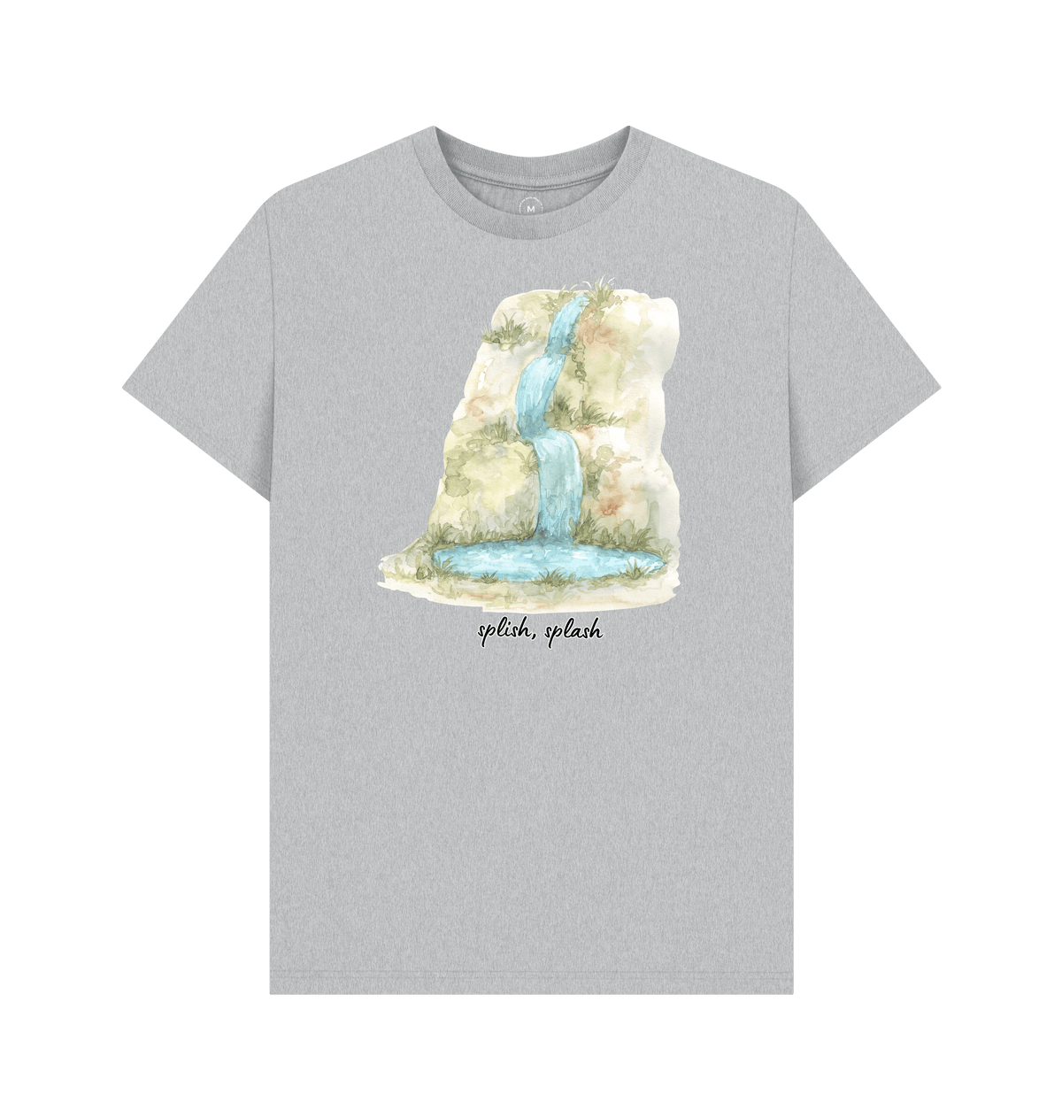 Grey Recycled Printed T-Shirt Front