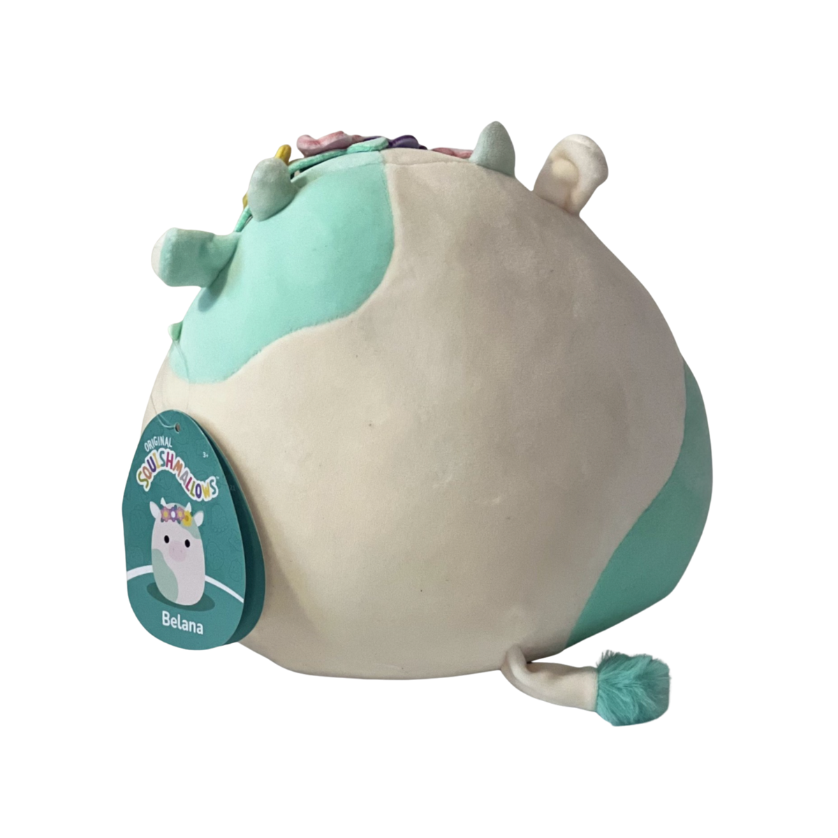 Squishmallows Original Belana Blue & White Cow with Flower Tiara
