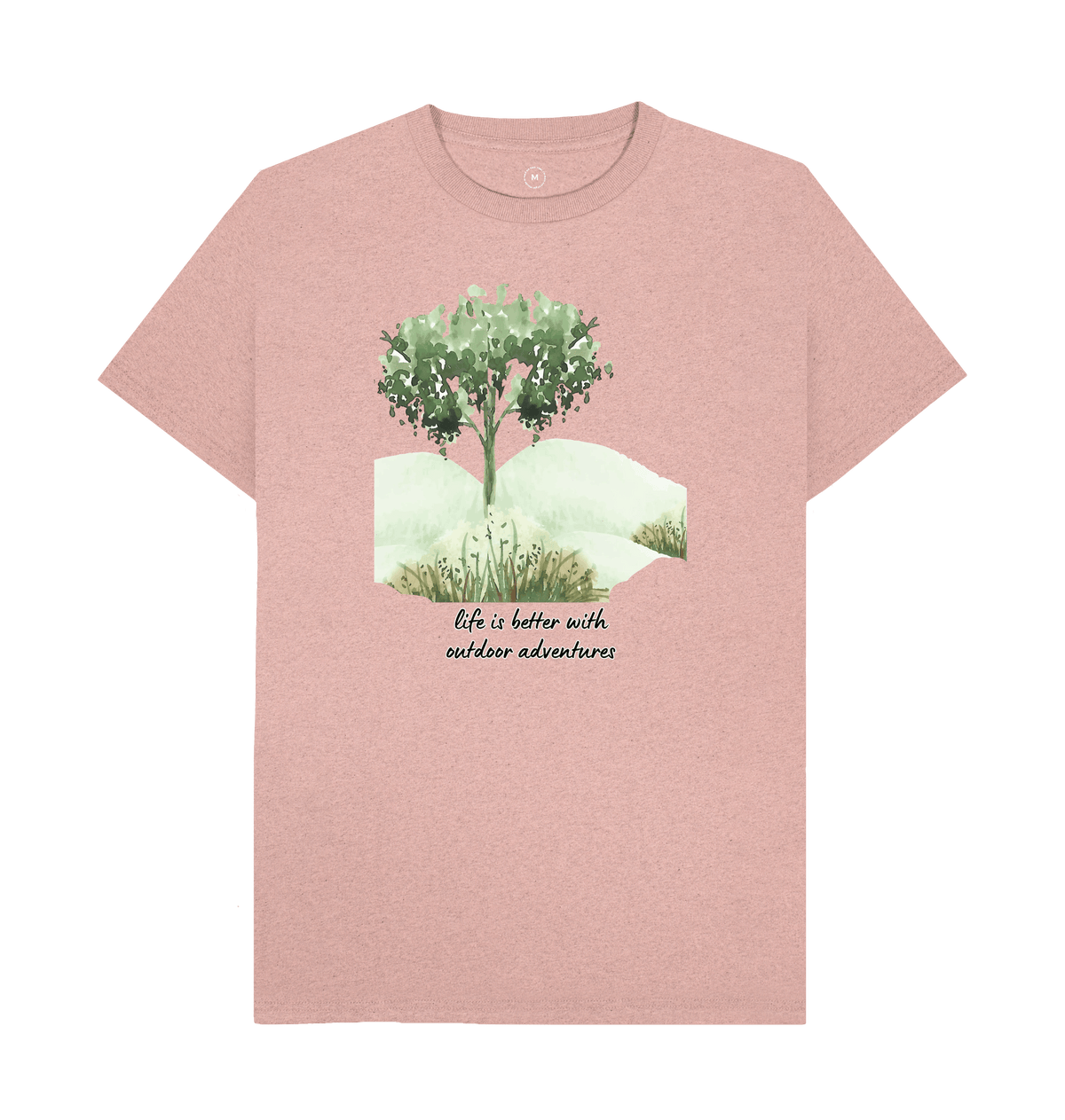 Sunset Pink Recycled Printed T-Shirt Front