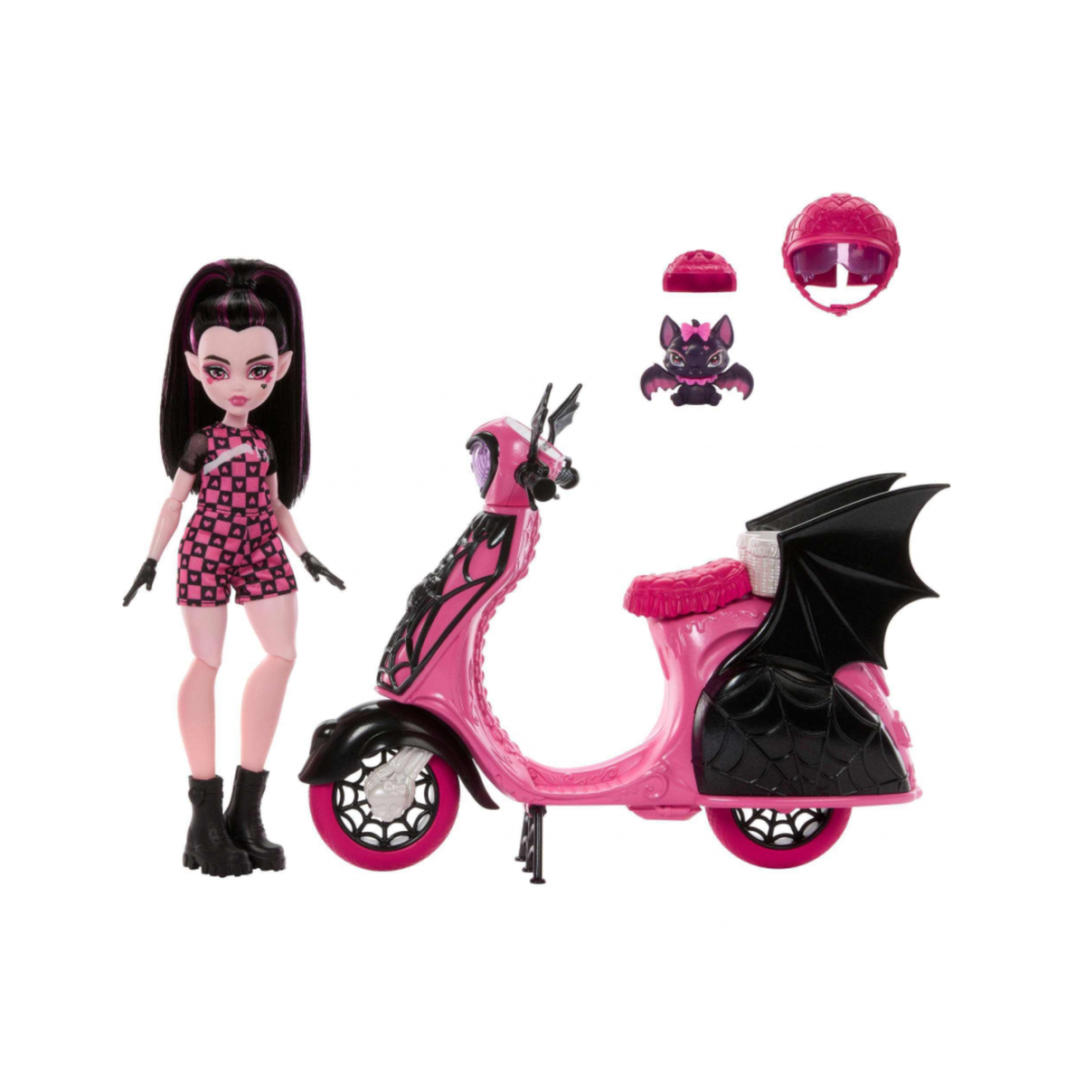 Monster High Draculaura Doll & Count Fabulous Bat Vamptastic Scooter