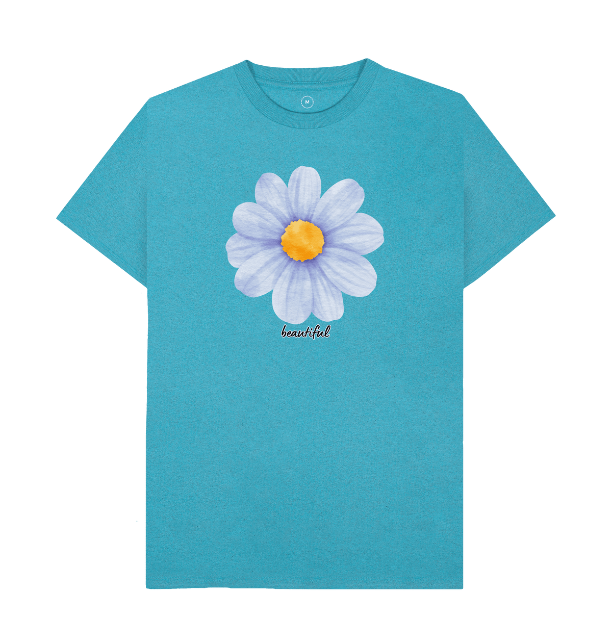Ocean Blue Recycled Printed T-Shirt Front