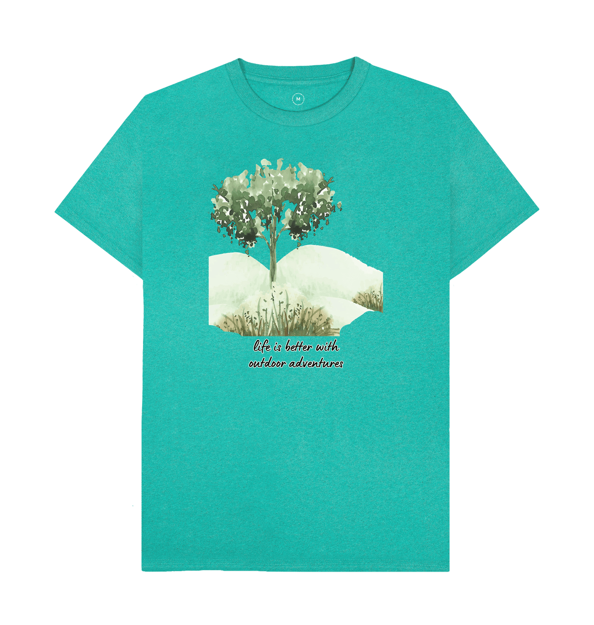 Seagrass Green Recycled Printed T-Shirt Front