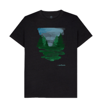 Black Recycled Printed T-Shirt Front