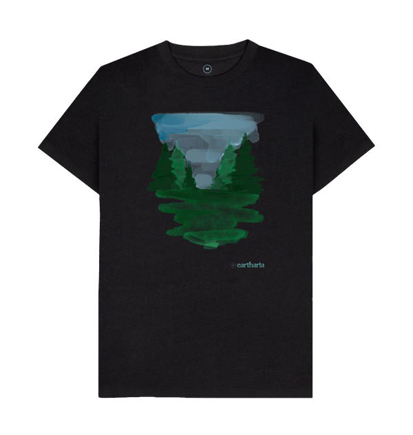 Black Recycled Printed T-Shirt Front
