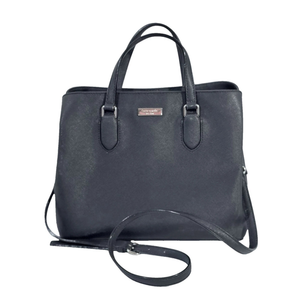 Kate Spade New York Laurel Way Evangeline Convertible Bag - Black Leather on a white background