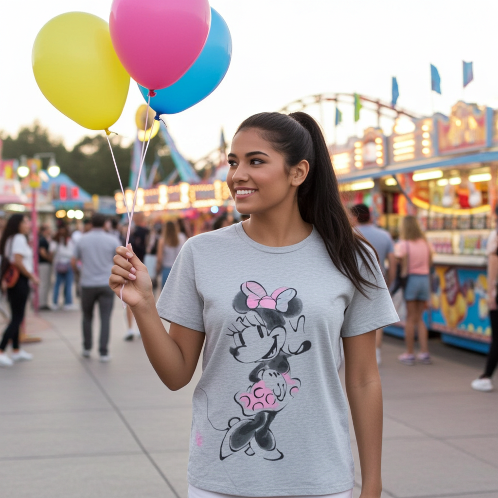 Disney Parks Minnie Mouse Pink Accent T-Shirt