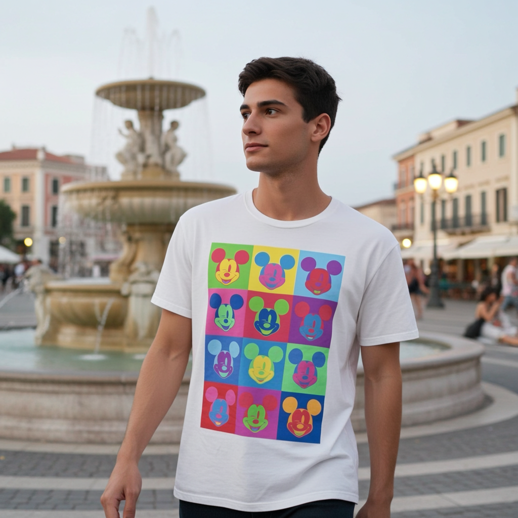 Disney Mickey Mouse Pop Art 'Warhol Mickey' Unisex T-Shirt