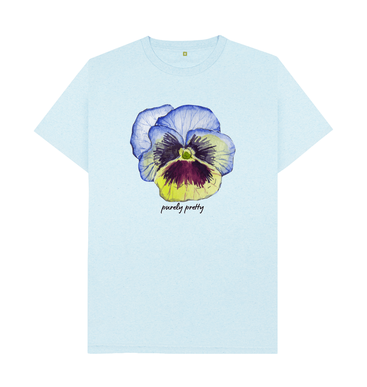 Light Blue Recycled Printed T-Shirt Front