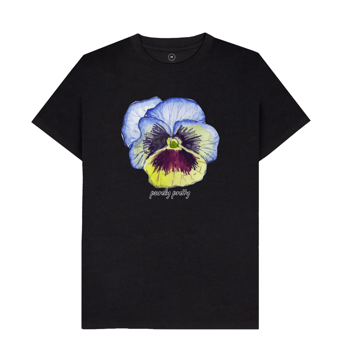 Black Recycled Printed T-Shirt Front