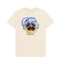 Natural Recycled Printed T-Shirt Front, cream, pansy purely pretty