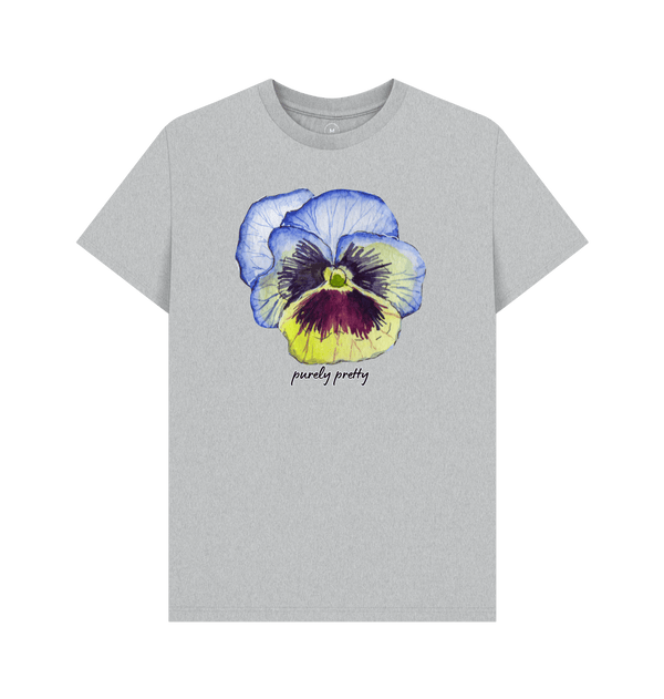 Grey Recycled Printed T-Shirt Front purely pretty pansy