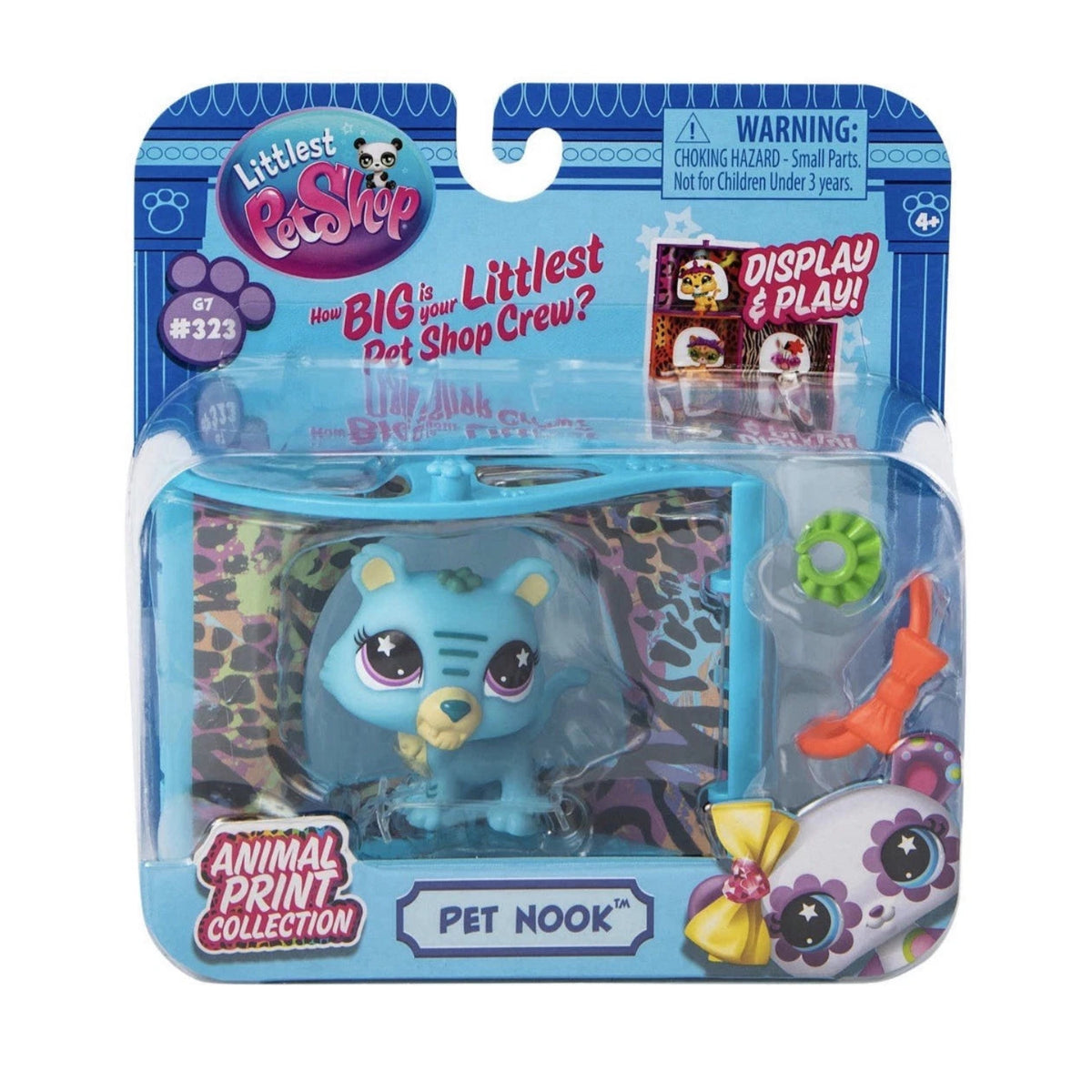 the Littlest Pet Shop (LPS) Pet Nook Tiger Turf set. This specific toy is part of the Animal Print Collection from Generation 7 (G7)