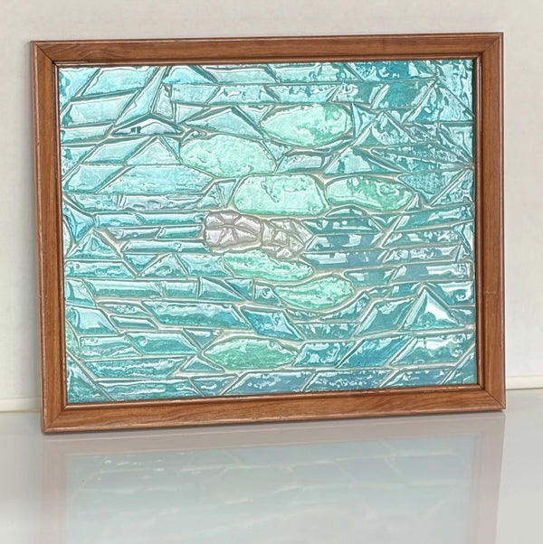 Stained Glass Mosaic , Abstract , “Water & Lily” - Contemporary - Handmade