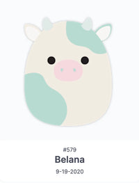 Squishmallows Original Belana Blue & White Cow with Flower Tiara