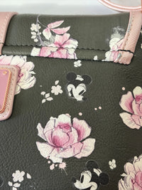 Loungefly x Disney Positively Minnie Collection, Cross Body Bag, Black Pink Floral