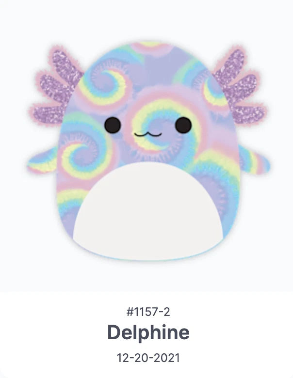 Squishmallows Original Delphine Rainbow Tie Dye Axolotl