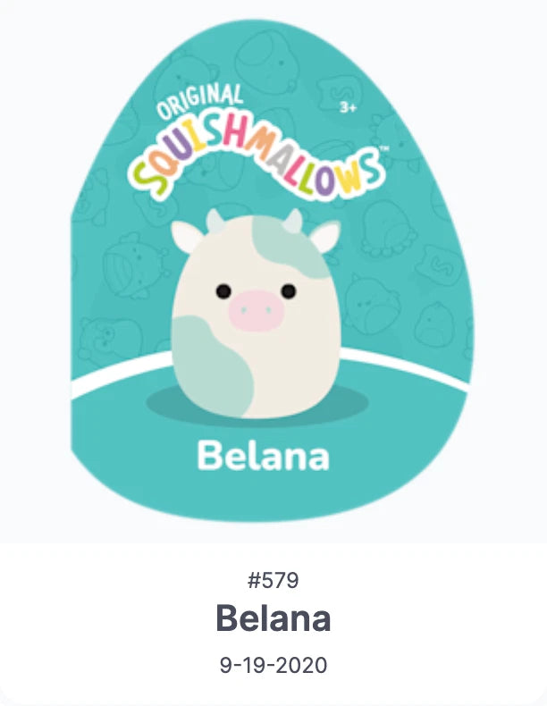 Squishmallows Original Belana Blue & White Cow with Flower Tiara