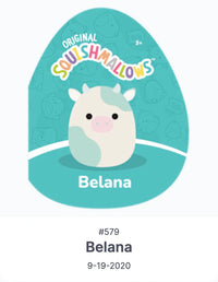 Squishmallows Original Belana Blue & White Cow with Flower Tiara