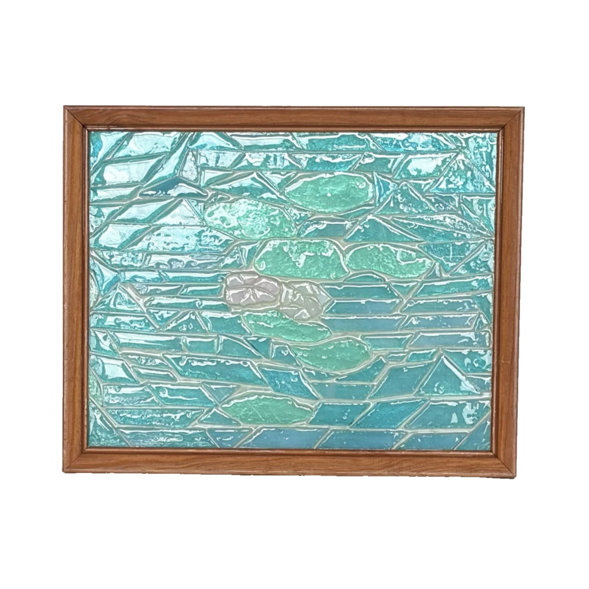 Stained Glass Mosaic , Abstract , “Water & Lily” - Contemporary - Handmade