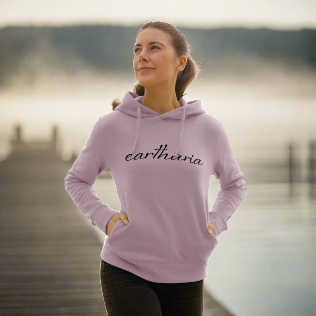 Women's Pullover Hoodie, Organic Cotton, Recyclable, Eartharia Brand Logo